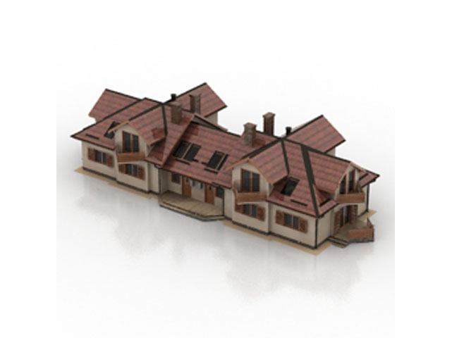 Free Cottage N55 3D model For Architecture 3Ds Max Model Download